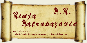 Minja Matropazović vizit kartica